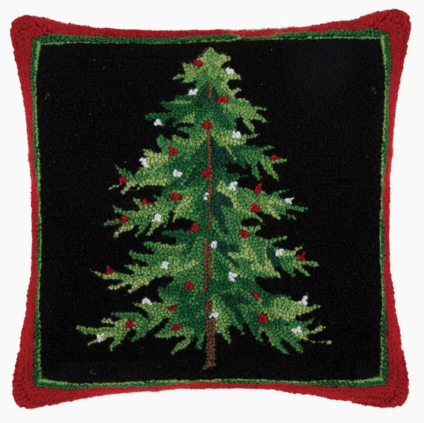 Country Christmas w/Red Border Hook Pillow