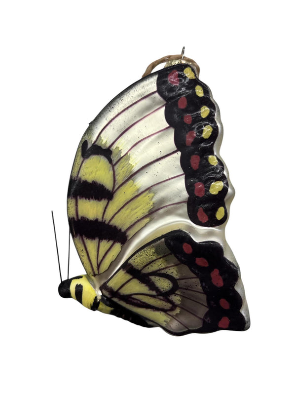 Painted Glass Butterfly Ornament