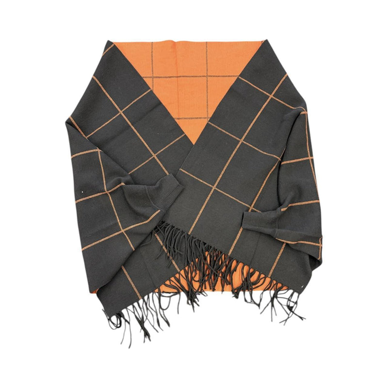 Check Wrap With Sleeves