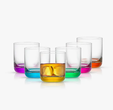 multi color whiskeyglassesheavybottom
