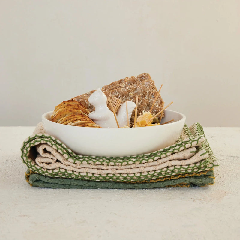 Stoneware Bowl Toothpick Holder with Squirrel inside