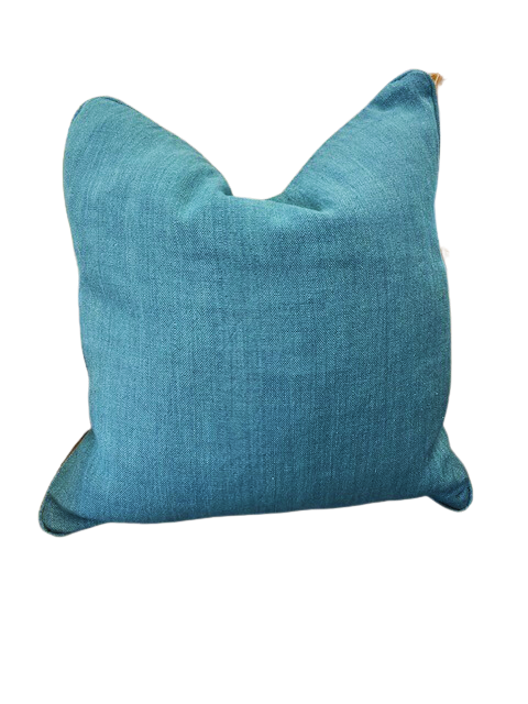 Teal Linen Custom Pillow