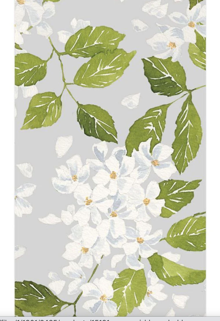 Caspari White Blossom White Guest Towels