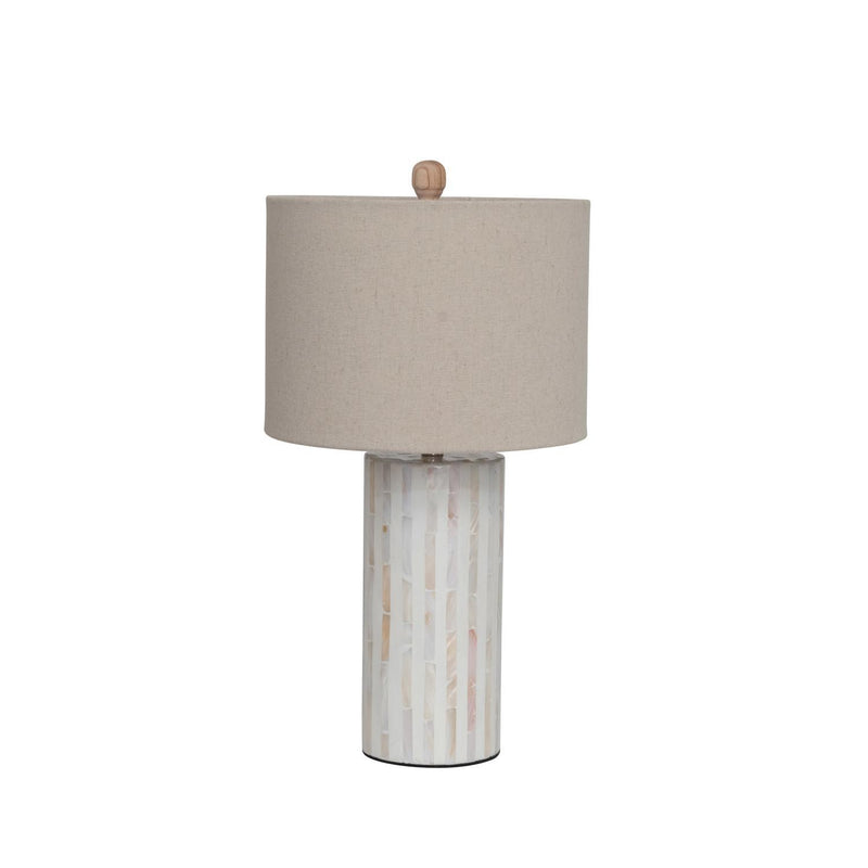 Capiz Table Lamp w/ Linen Shade