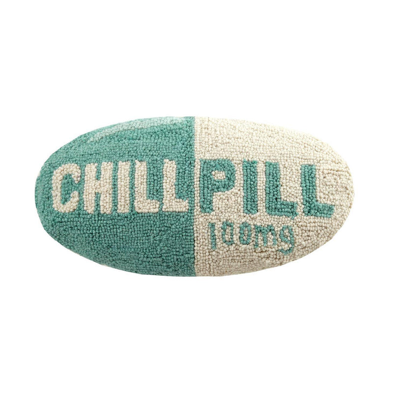 Chill Pill needlepoint pillow.