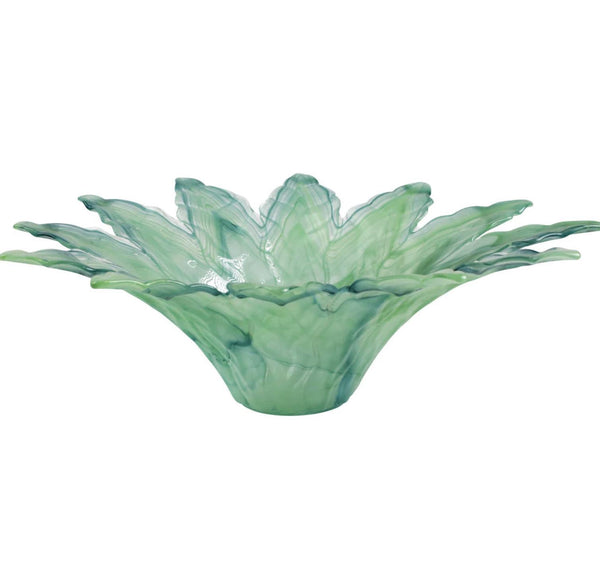 Vietri Onda Large Leaf Centerpiece Green