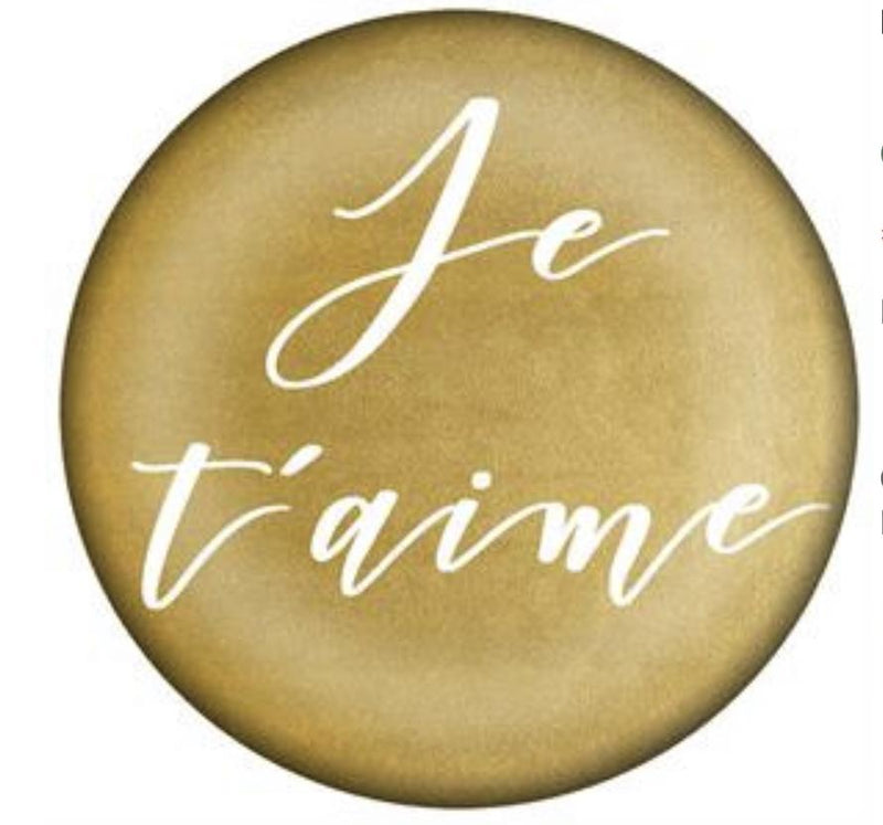 Je t`aime Gold Foil Paperweight