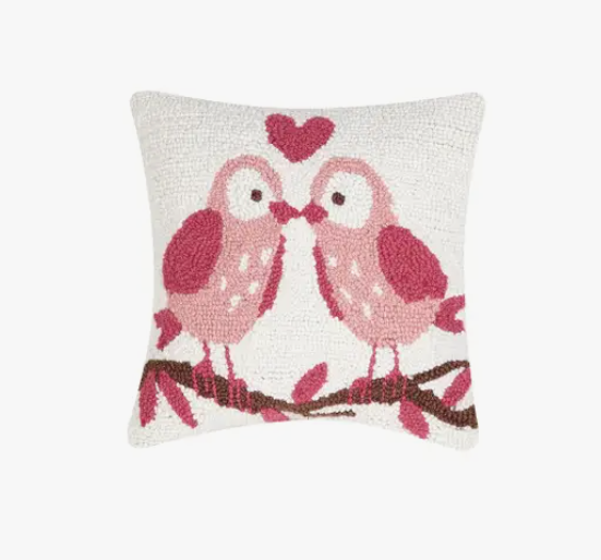 Love Birds Hooked Pillow