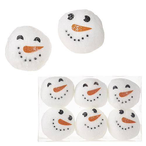 Fluffy Snowman Snowball Ornaments