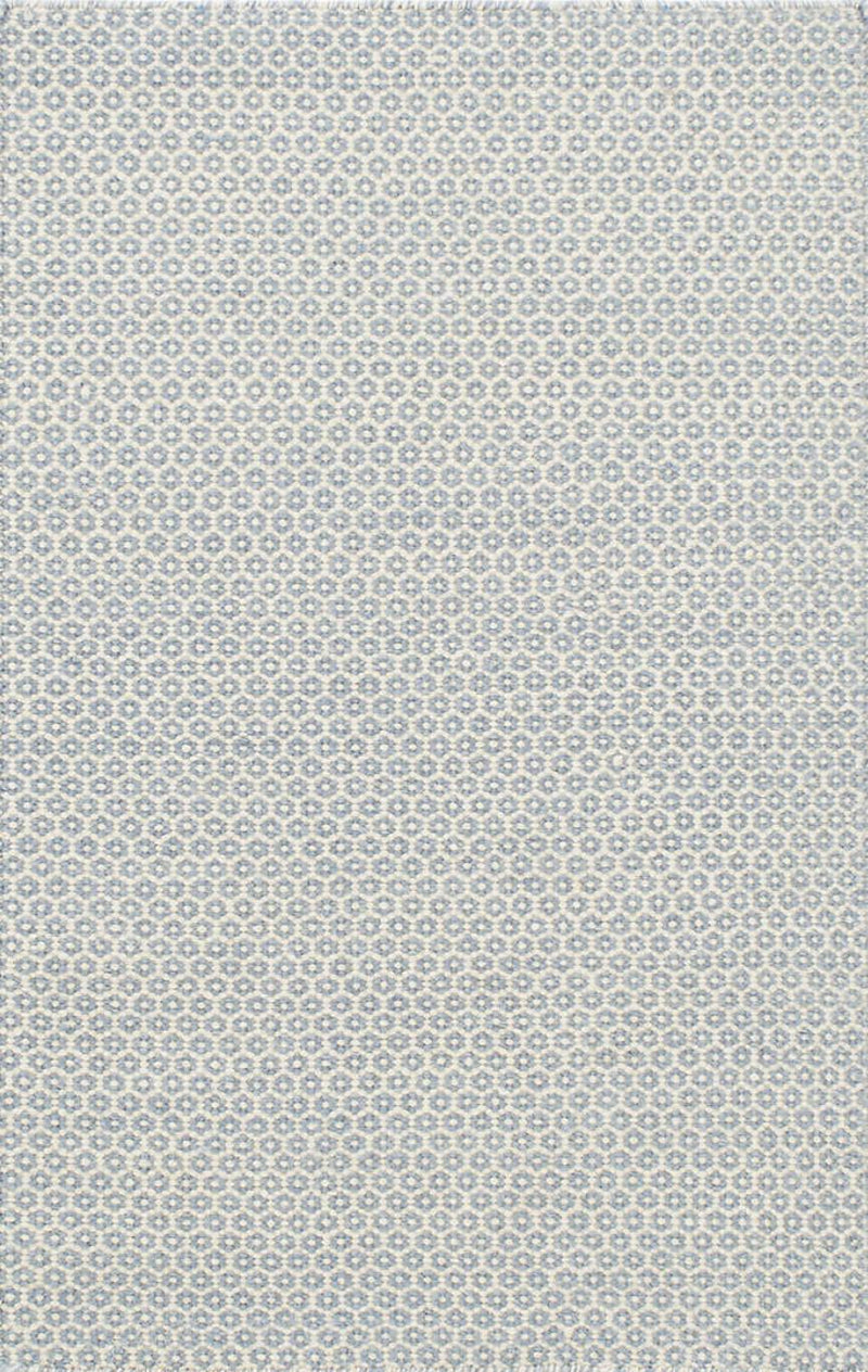 Honeycomb French Blue/Ivory woven Wool Rug