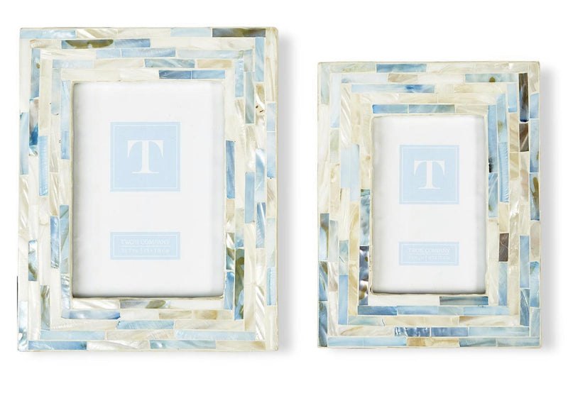 Blue and White Mother of Pearl Frame