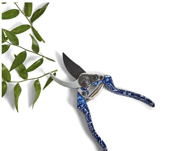 Blue and White Floral Pattern Secateurs