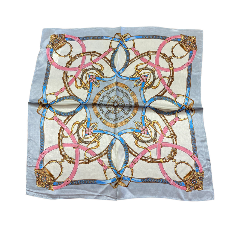 Grey and Pink Silk Scarf