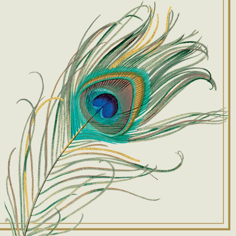 Peacock Feather Paper Lunch Napkin