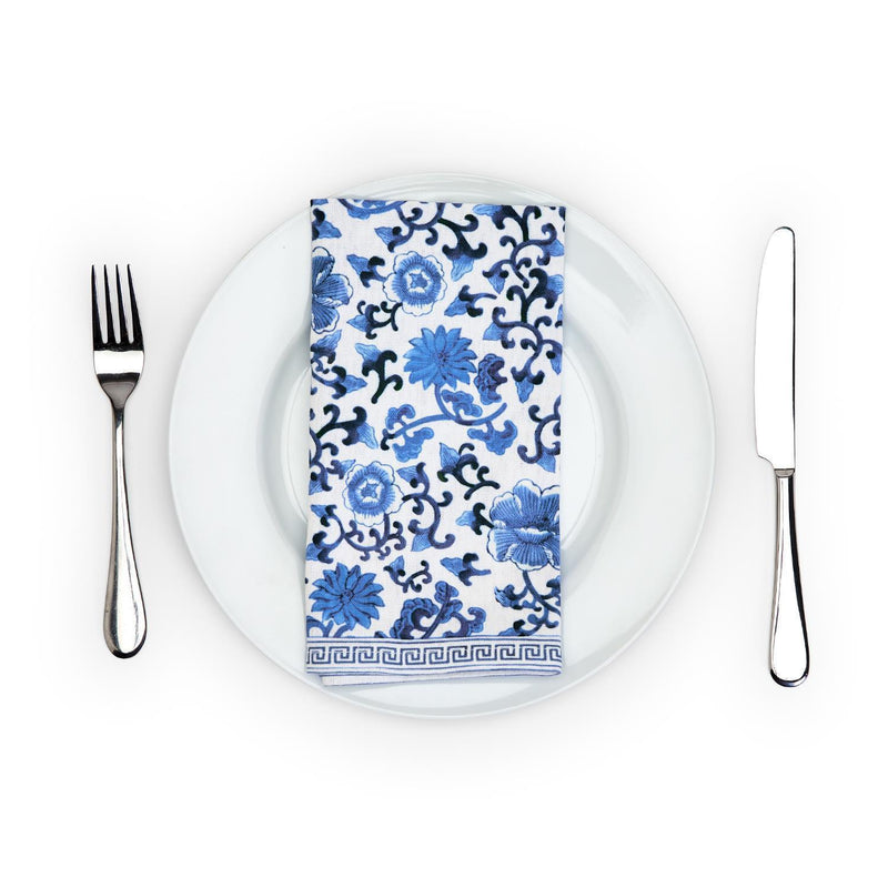 Chinoiserie Blue and White Napkins S/4