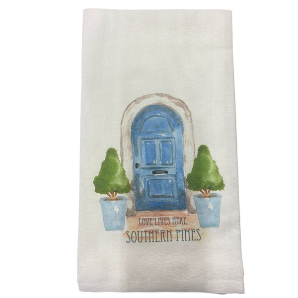 Southern Pines Blue Door Love Lives Here Towel