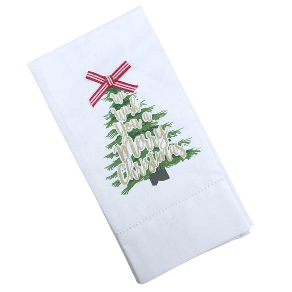 We Wish You a Merry Christmas Hemstitch Hand Towel