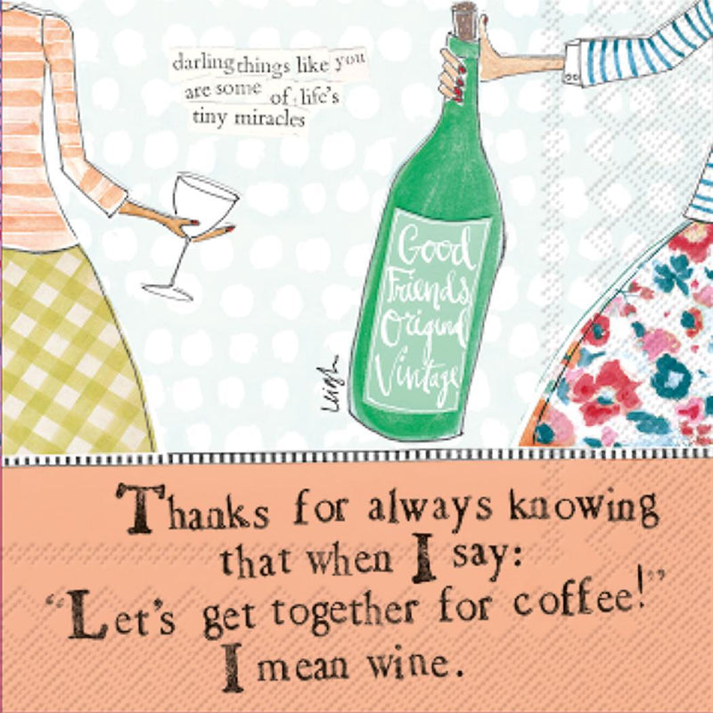 Coffee and Wine Paper Cocktail Napkin