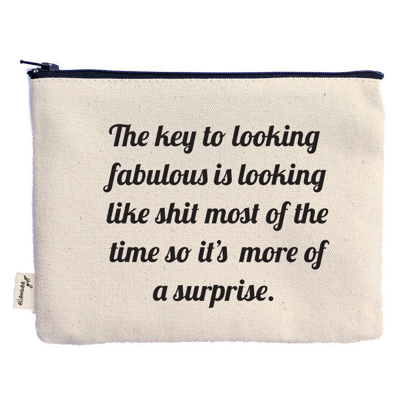 The Key to Looking Fabulous Zipper Pouch