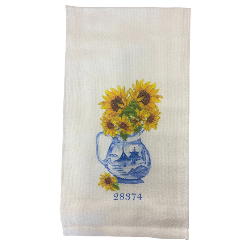 Pinehurst Zipcode Sunflowers in Jar Towel