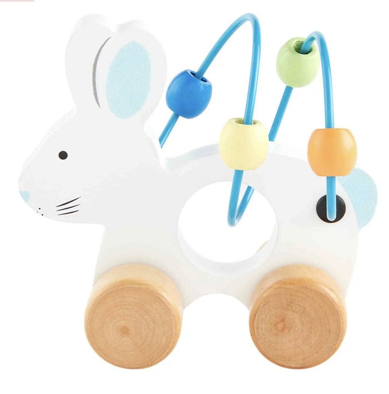 Blue Wood Bunny Abacus Toy