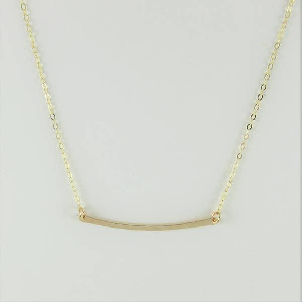 J Mills Gold Forged Bar Necklace