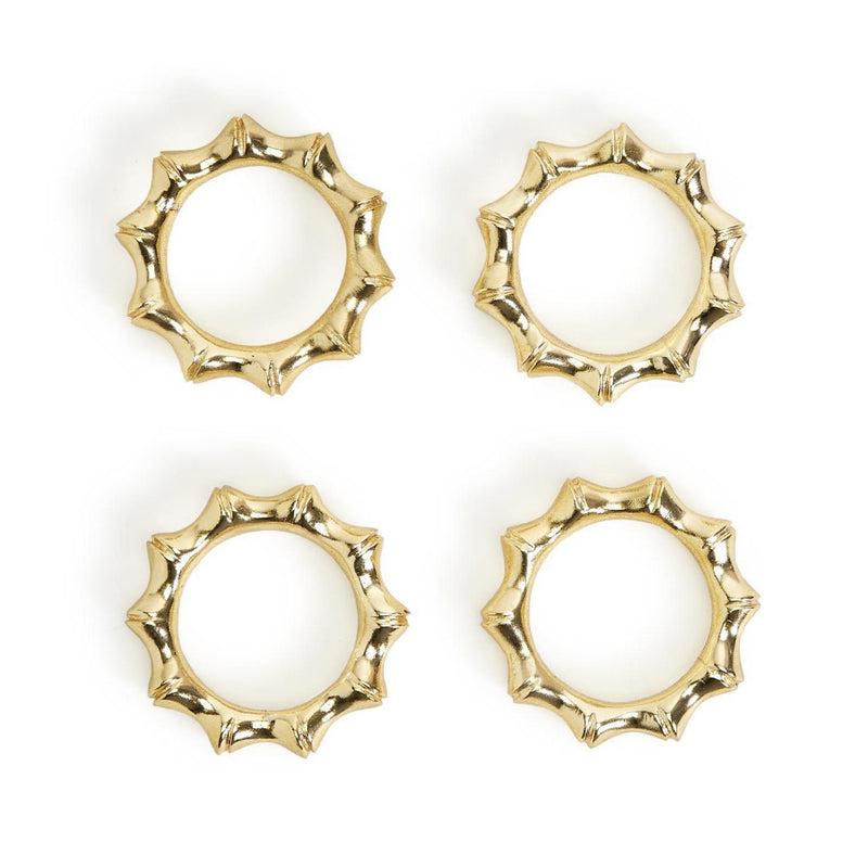 Golden Bamboo Set of 4 Napkin Rings