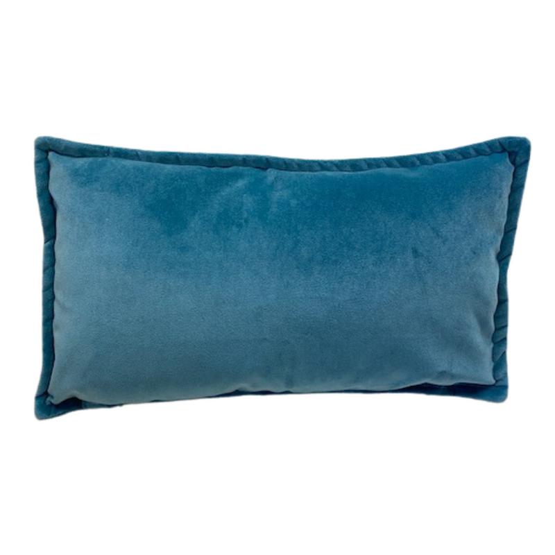 Turquoise Velvet Lumbar Pillow